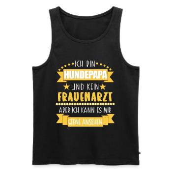 Lustiges Hundepapa Design – Witziges Geschenk Hund - Männer Premium Bio Tank Top - Schwarz - Vorne - Michal (187cm)