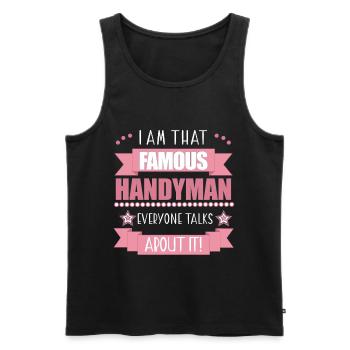 Handwerkerin Beruf Damen Geschenk - Männer Premium Bio Tank Top - Schwarz - Vorne - Michal (187cm)