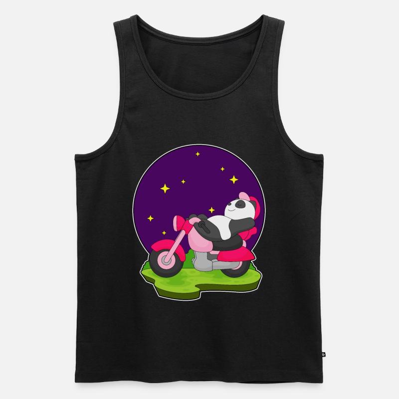Panda Motorrad - Männer Premium Bio Tank Top - Schwarz