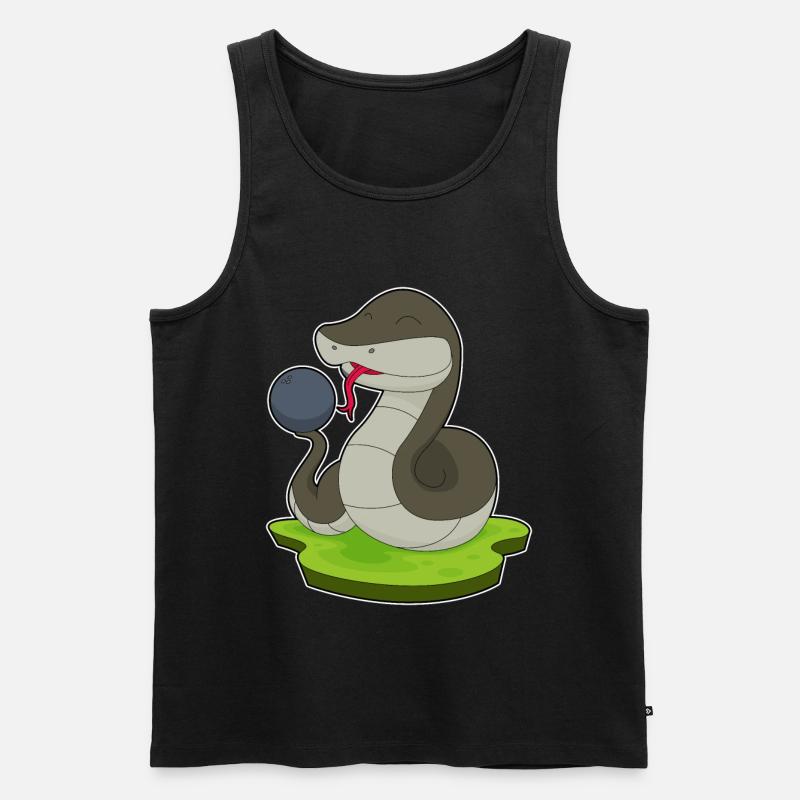 Schlange Bowling Bowlingkugel - Männer Premium Bio Tank Top - Schwarz