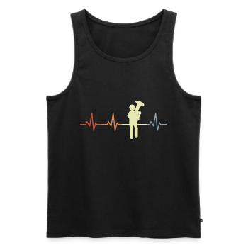 Tuba Spieler Herzklopfen - Männer Premium Bio Tank Top - Schwarz - Vorne - Michal (187cm)