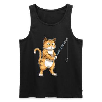 Cat Angler Fishing Rod Fishing Rod - Men's Premium Organic Tank Top - black - Front - Michal (187cm)
