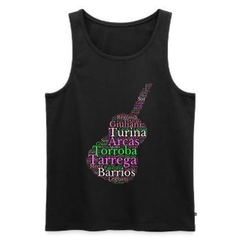 Komponisten für spanische klassische Gitarre - Männer Premium Bio Tank Top - Schwarz - Vorne - AI Model Male 178 light (178cm)