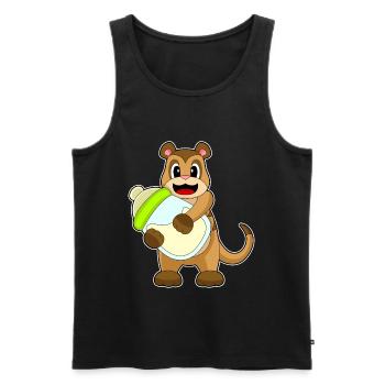 Erdmännchen Babyflasche Milch - Männer Premium Bio Tank Top - Schwarz - Vorne - Michal (187cm)
