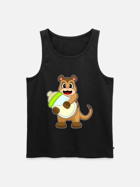 Erdmännchen Babyflasche Milch - Männer Premium Bio Tank Top - Schwarz