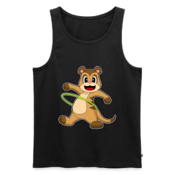 Erdmännchen Fitnessreifen Workout Gymnastik - Männer Premium Bio Tank Top - Schwarz - Vorne - Michal (187cm)
