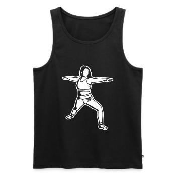 Yogini Sketch - Men's Premium Organic Tank Top - black - Front - AI Model Male 178 light (178cm)