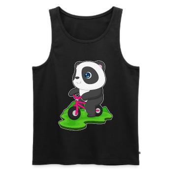 Panda Bicycle - Men's Premium Organic Tank Top - black - Front - Michal (187cm)