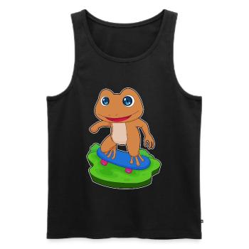 Frog Skater Skateboard Sport - Men's Premium Organic Tank Top - black - Front - AI Model Male 178 light (178cm)