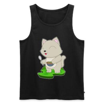 Cat Cooking Bowl Cooking - Men's Premium Organic Tank Top - black - Front - AI Model Male 178 light (178cm)