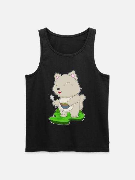 Cat Cooking Bowl Cooking - Men's Premium Organic Tank Top - black