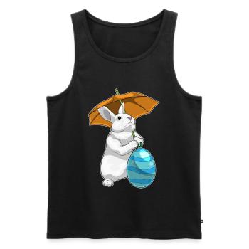 Osterhase Ostern Regenschirm - Männer Premium Bio Tank Top - Schwarz - Vorne - Michal (187cm)
