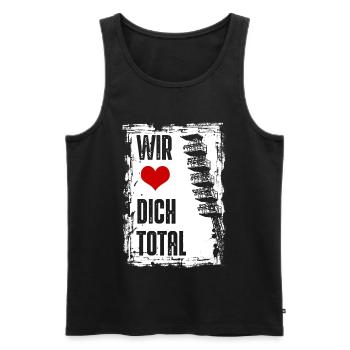 Rostock | Wir lieben dich total | Fussballverein - Männer Premium Bio Tank Top - Schwarz - Vorne - AI Model Male 178 light (178cm)