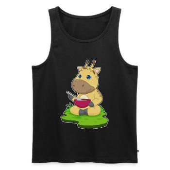 Giraffe Cooking Bowl Cooking - Men's Premium Organic Tank Top - black - Front - AI Model Male 178 light (178cm)