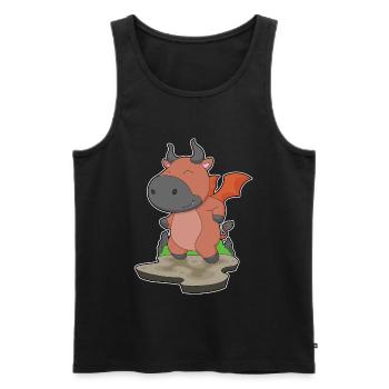 Taureau Démon d’Halloween - Débardeur bio Premium Homme - noir - Devant - Michal (187cm)