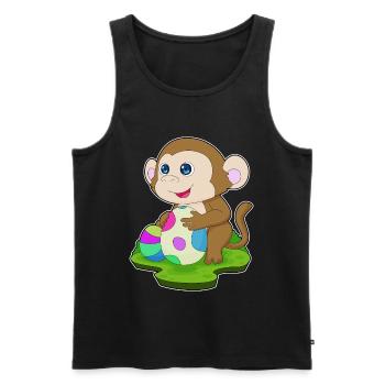 Affe Ostern Ostereier - Männer Premium Bio Tank Top - Schwarz - Vorne - Michal (187cm)