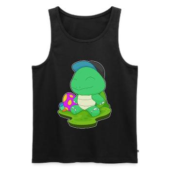 Schildkröte Ostern Ostereier - Männer Premium Bio Tank Top - Schwarz - Vorne - Michal (187cm)