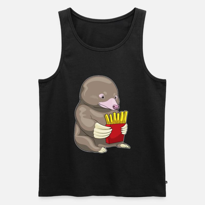 Maulwurf Pommes frites - Männer Premium Bio Tank Top - Schwarz