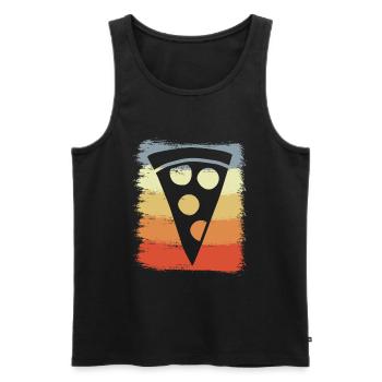 Vintage Pizza - Men's Premium Organic Tank Top - black - Front - Michal (187cm)