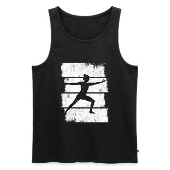 Yogini Drawing - Men's Premium Organic Tank Top - black - Front - AI Model Male 178 light (178cm)