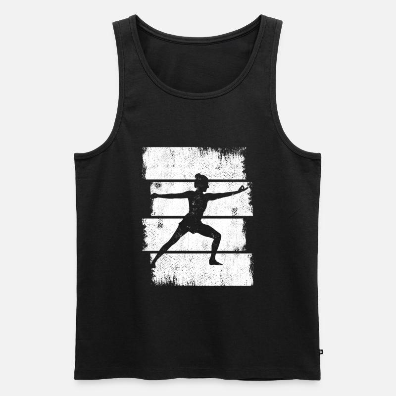 Yogini Zeichnung - Männer Premium Bio Tank Top - Schwarz