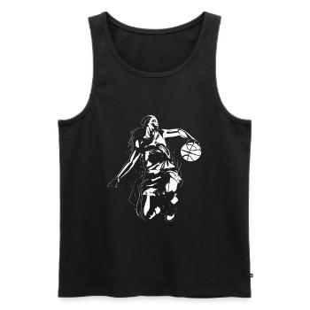 Basketballerin - Männer Premium Bio Tank Top - Schwarz - Vorne - Michal (187cm)