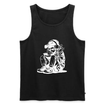 Video Game Lover Drawing - Men's Premium Organic Tank Top - black - Front - AI Model Male 178 light (178cm)