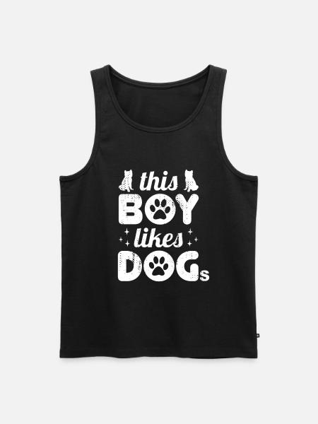 This boy likes dogs - Men's Premium Organic Tank Top - black