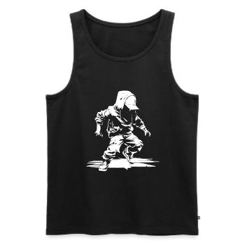 Croquis de breakdance - Débardeur bio Premium Homme - noir - Devant - AI Model Male 178 light (178cm)