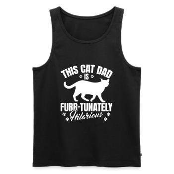 Cat Dad - Men's Premium Organic Tank Top - black - Front - AI Model Male 178 light (178cm)