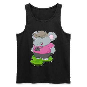 Elephant Photographer Camera - Men's Premium Organic Tank Top - black - Front - Michal (187cm)