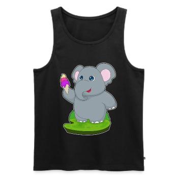 Elefant Waffeleis - Männer Premium Bio Tank Top - Schwarz - Vorne - AI Model Male 178 light (178cm)