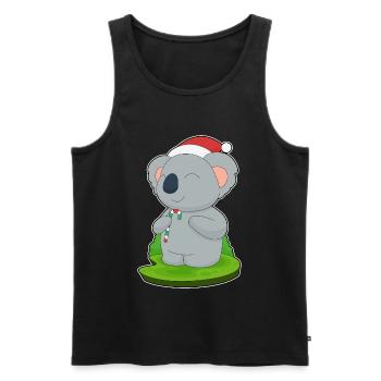 Koala Christmas Candy Cane - Men's Premium Organic Tank Top - black - Front - Michal (187cm)