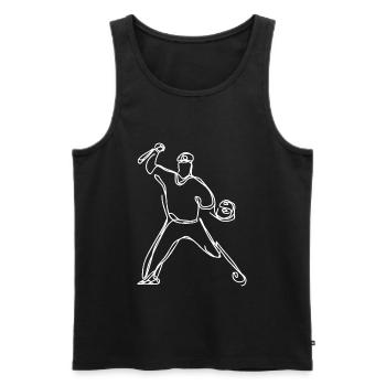 Baseballer Skizze - Männer Premium Bio Tank Top - Schwarz - Vorne - Michal (187cm)