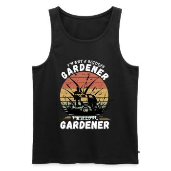 Je ne suis pas un jardinier régulier - Idée cadeau jardinier - Débardeur bio Premium Homme - noir - Devant - Michal (187cm)