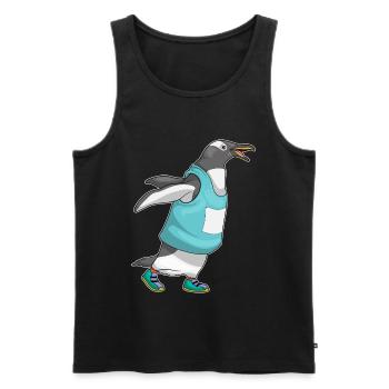 Penguin Jogger Jogging Sport - Men's Premium Organic Tank Top - black - Front - Michal (187cm)