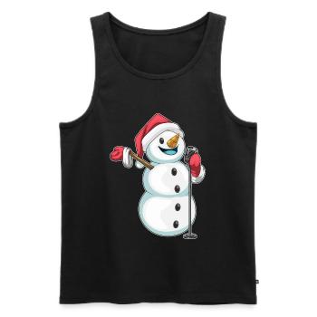 Snowman Chante de Noël - Débardeur bio Premium Homme - noir - Devant - Michal (187cm)