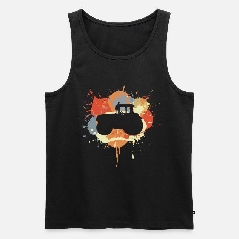 Traktor Graffiti - Männer Premium Bio Tank Top - Schwarz