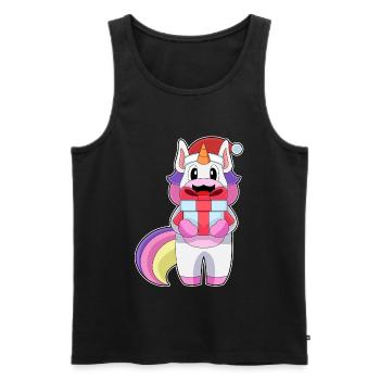 Forfait Noël Licorne - Débardeur bio Premium Homme - noir - Devant - Michal (187cm)