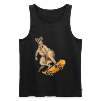 Kangaroo Skater Skateboard Sport - Men's Premium Organic Tank Top - black - Front - Michal (187cm)