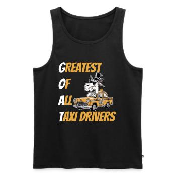 Greatest of All Taxi Drivers Llama goat Fun Cab - Men's Premium Organic Tank Top - black - Front - AI Model Male 178 light (178cm)