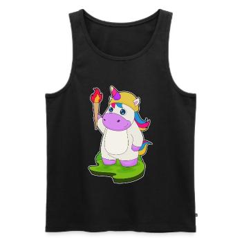 Unicorn Torch - Men's Premium Organic Tank Top - black - Front - Michal (187cm)