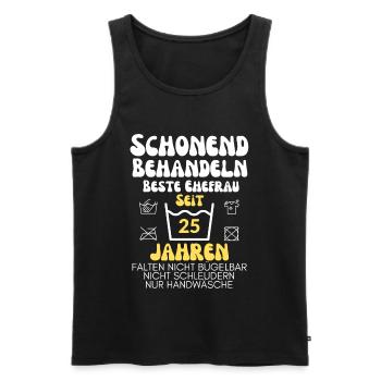 Design zur silbernen Hochzeit zum 25. - Männer Premium Bio Tank Top - Schwarz - Vorne - Michal (187cm)