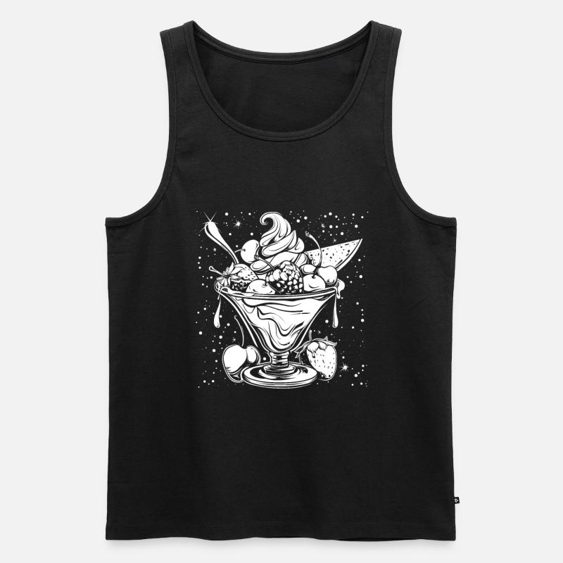 Eisbecher Zeichnung - Männer Premium Bio Tank Top - Schwarz