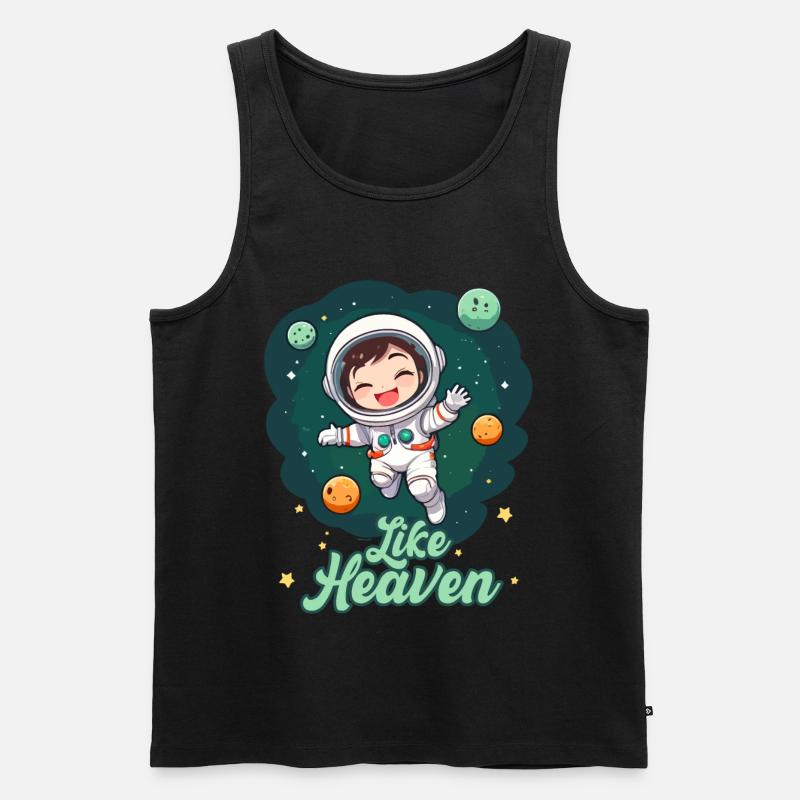 Like Heaven - Astronaut - Männer Premium Bio Tank Top - Schwarz