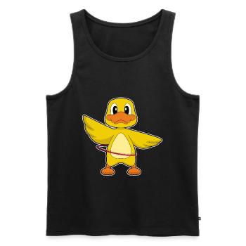 Gymnastique d’entraînement avec cerceau de fitness canard - Débardeur bio Premium Homme - noir - Devant - Michal (187cm)