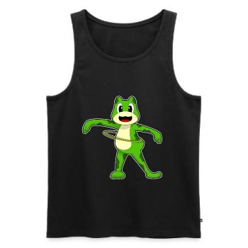Frog Fitness Hoop Workout Gymnastics - Men's Premium Organic Tank Top - black - Front - Michal (187cm)