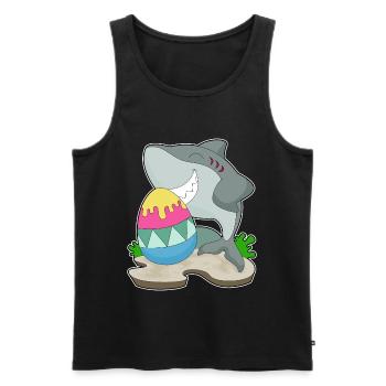 Hai Ostern Osterei - Männer Premium Bio Tank Top - Schwarz - Vorne - Michal (187cm)