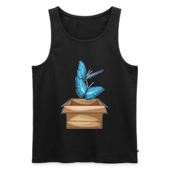 Carton papillon - Débardeur bio Premium Homme - noir - Devant - Michal (187cm)