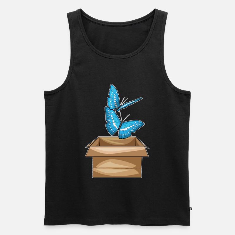 Schmetterling Karton - Männer Premium Bio Tank Top - Schwarz